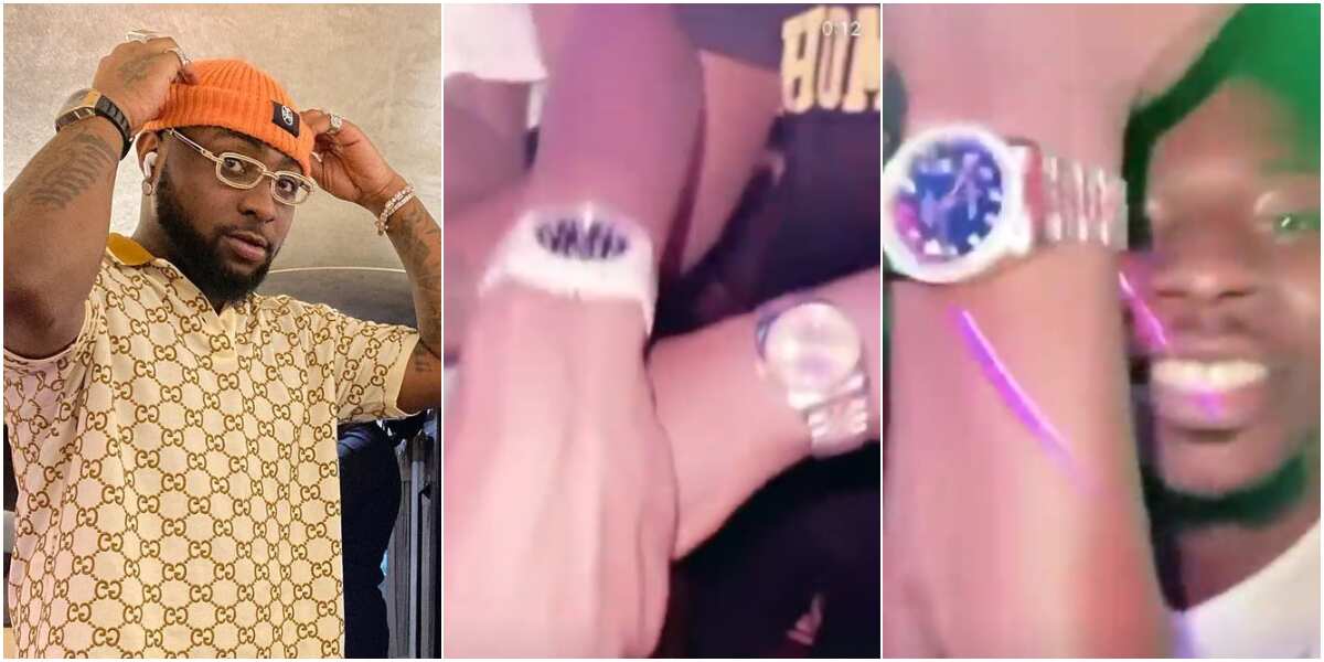 Davido's crew members dance for joy as singer gifts them luxury wristwatches (video)