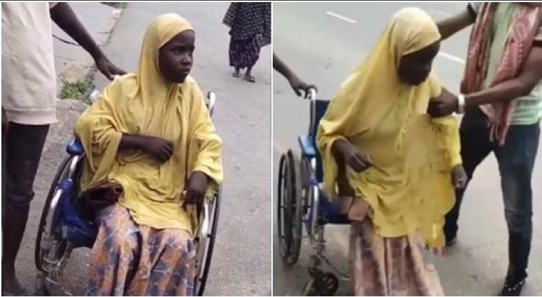 Fake beggar caught sitting on a wheelchair in Ikeja Lagos.