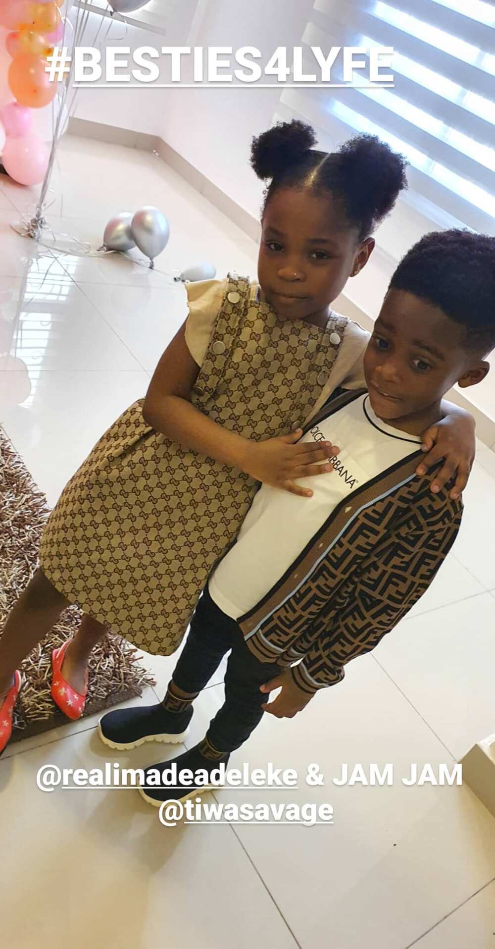 X times Davido’s daughter Imade and Tiwa Savage’s son Jamil served bestie goals (photos/videos)