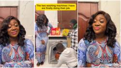 Funny video as Mercy Johnson makes kids do her laundry, calls them her washing machines: “Kids need chores”