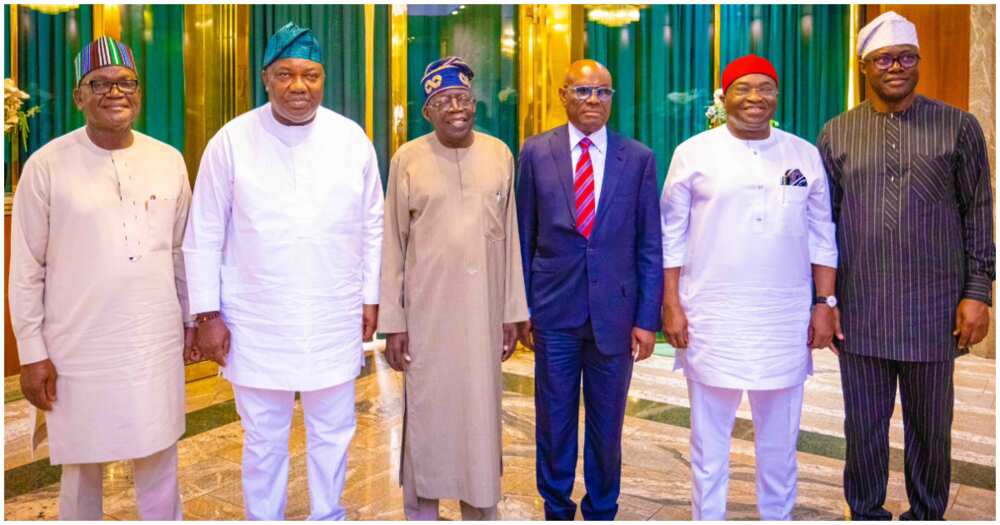 Tinubu meets G5 governors/ Wike leads G5 govenors to Tinubu/ G5 governors meet Tinubu in Aso Rock Tinubu meets G5 governors/ Wike leads G5 govenors to Tinubu/ G5 governors meet Tinubu in Aso Rock