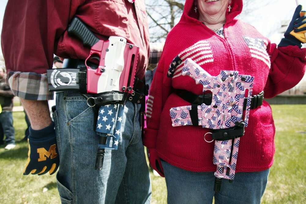 All-American: Supporters of laws permitting the open carry of handguns in Michigan in  2014