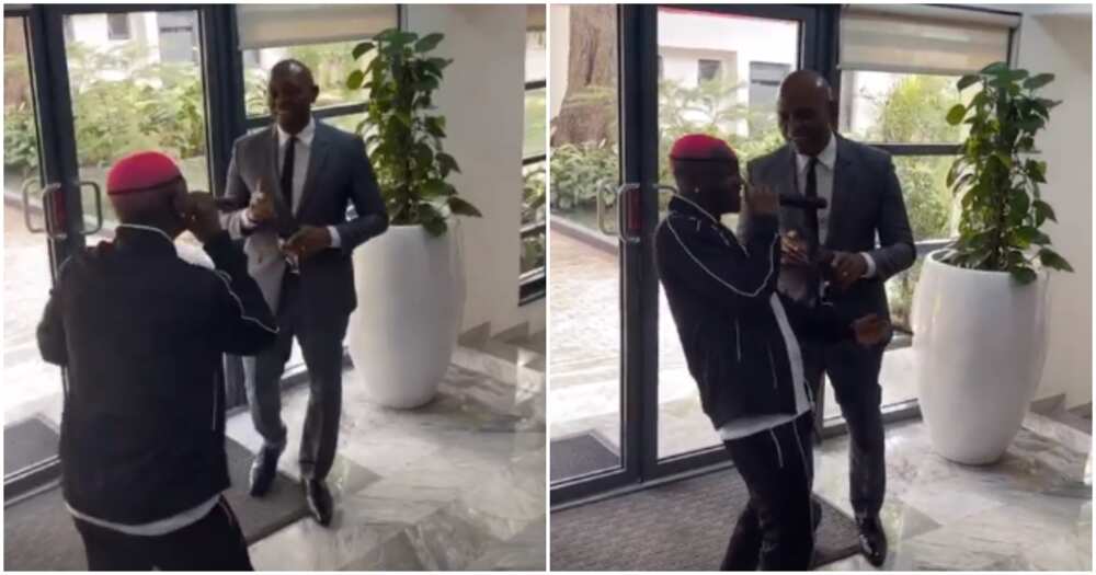 Ruger gets billionaire Tony Elumelu blushing after storming his office on birthday
