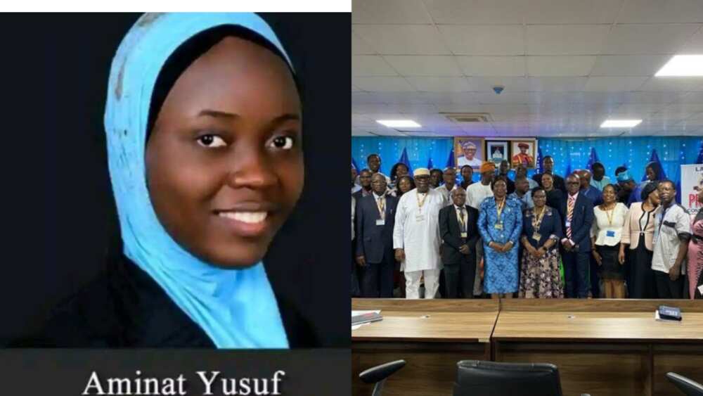 Photos of Aminat Yusuf and school management