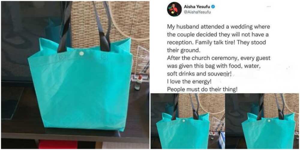 Nigerian couple decline family's pleas to hold a reception, share food to guests at church wedding. social media reacts
