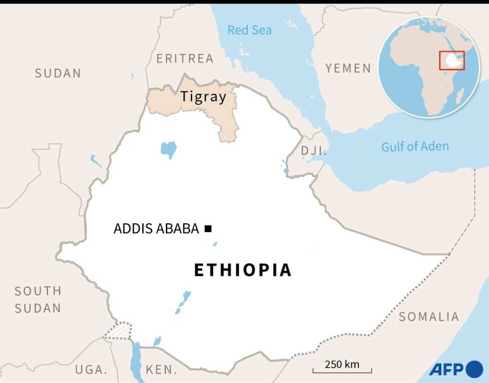 Map showing the Tigray region of Ethiopia