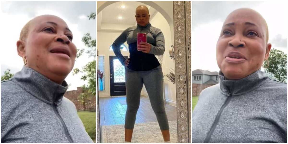 54-year-old actress Bukky Wright hits the gym again after a month of staying away, shares video