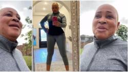 54-year-old actress Bukky Wright hits the gym again after a month of staying away, shares video