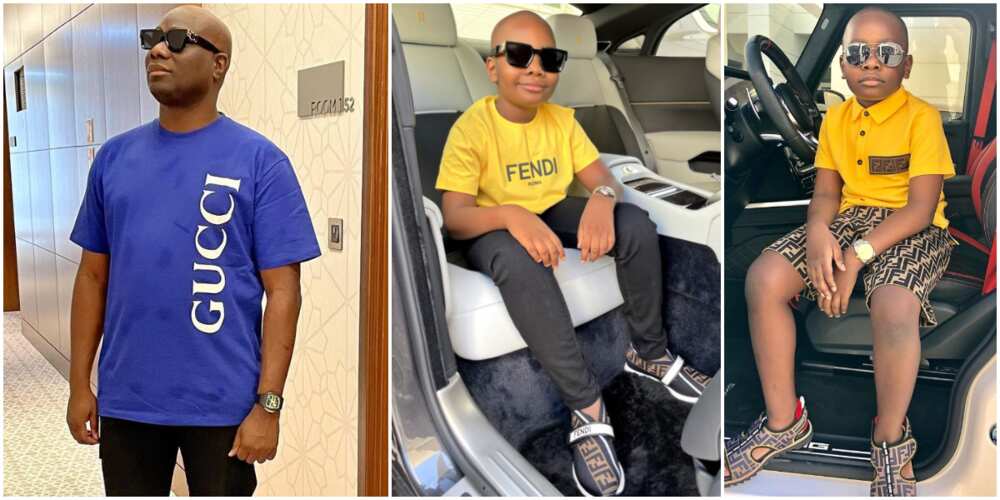 Social Media Big Boy Mompha Marks Son's 9th Birthday, Celebrant Drips in Designer Wears