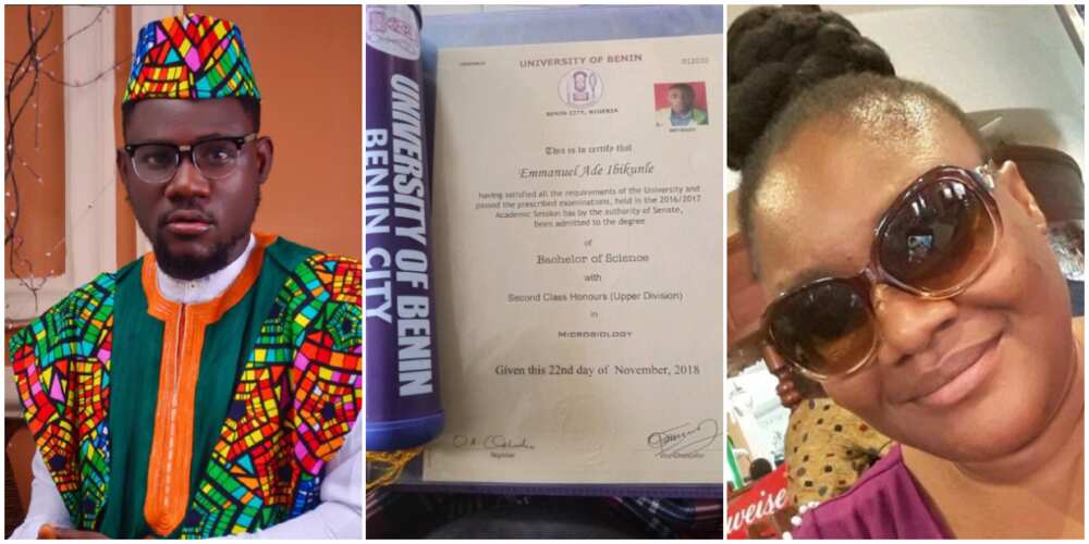 Nigerian graduates showers praises on mum who sold wrappers to send him to school in 12 languages