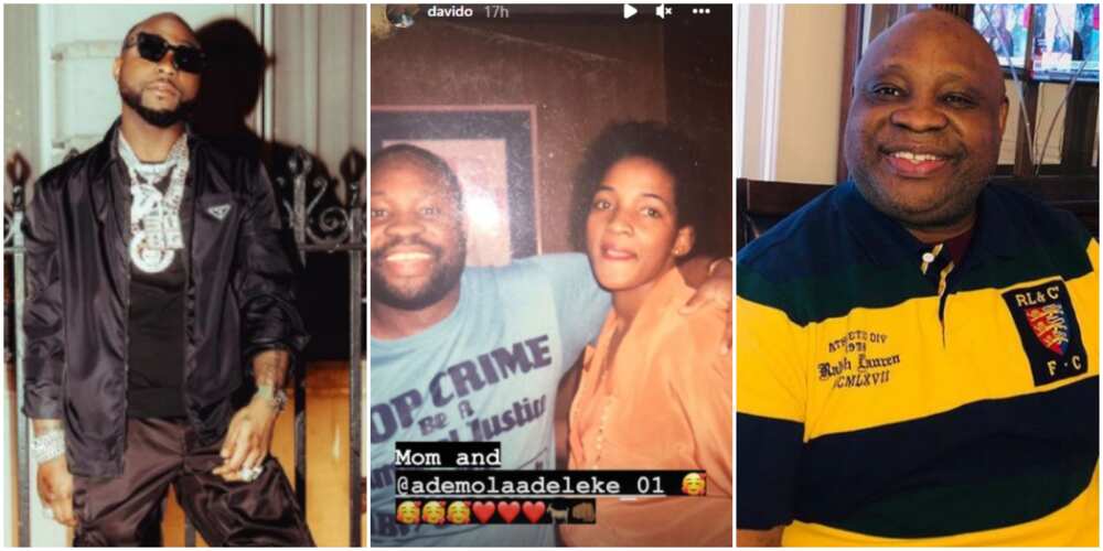 Davido shares throwback photo of mum