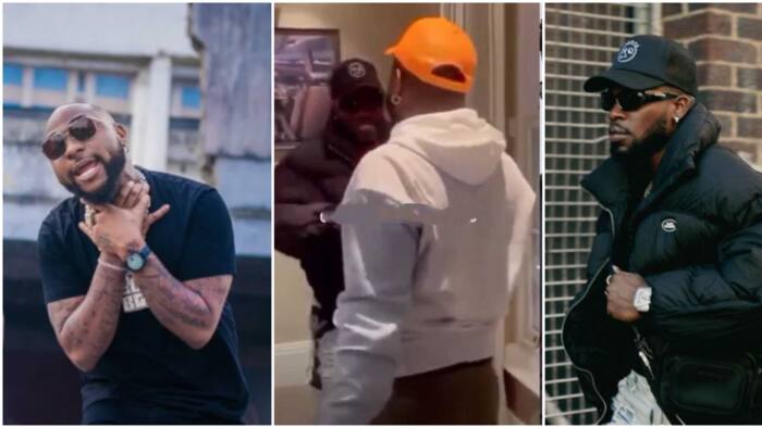 "Shekpe meets Gege": Old video of lovely moment Davido jumped on Broda Shaggi as they meet in London trends