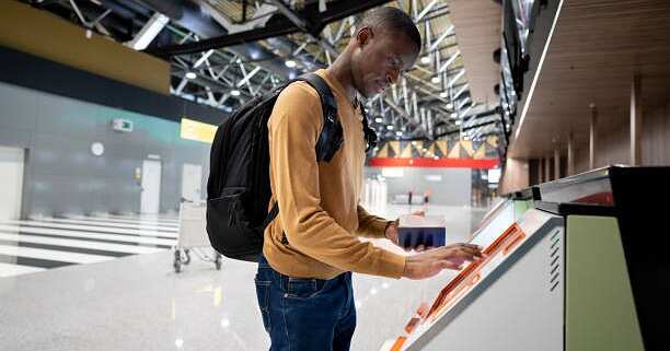 Man returning from business trip