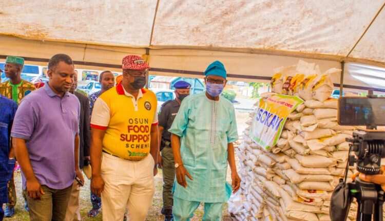 Oyetola has commenced distribution of local rice popularly known as Ofada rice