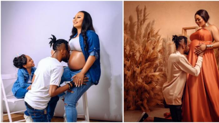 9ice kisses wife's baby bump in enchanting maternity shoot photos taken before she welcomed new child