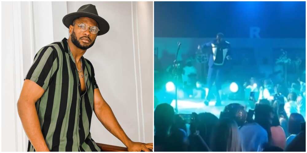 BBNaija's Cross performs dance stunts at Joeboy's concert