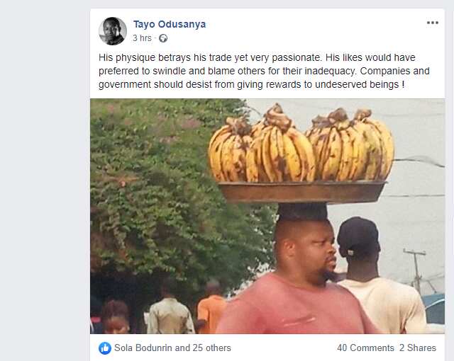 Popular married man hawks plantain as source of income, business of over 10 years