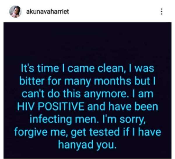 I'm HIV positive - Lady says as she apologizes to men she has slept with