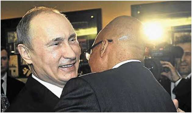 Putin hugging Zuma