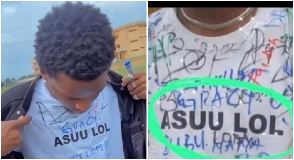 Osun State University student mocking ASUU.