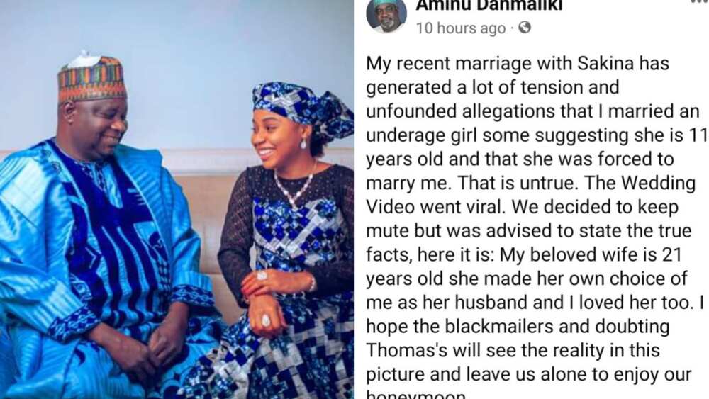 Amina Danmaliki says wife is not 11 years old