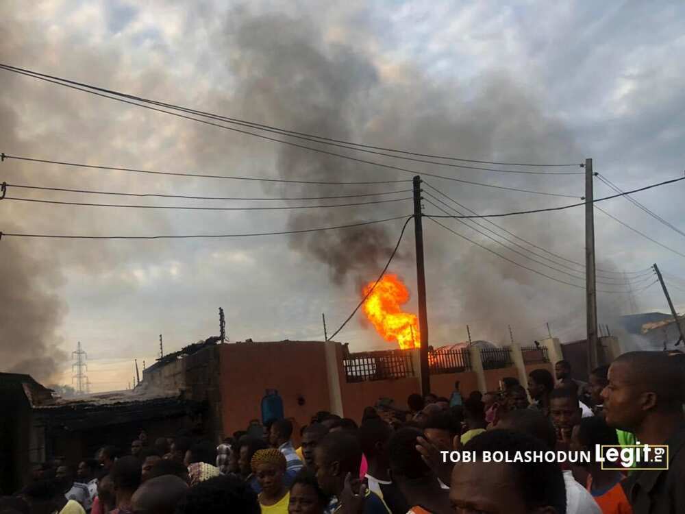 BREAKING: Gas station on fire in Lagos