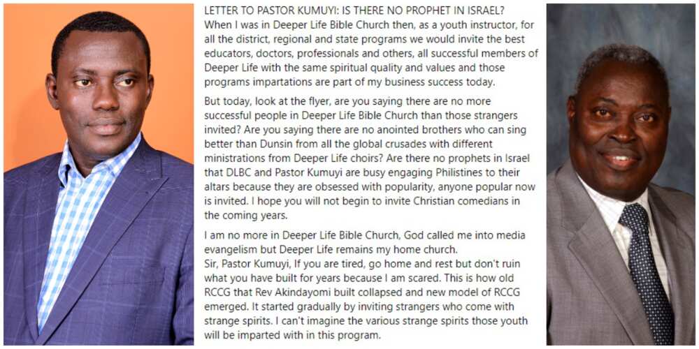 Former Deeper Life Church worker exposes ills in the popular church as he knocks Kumuyi in an open letter