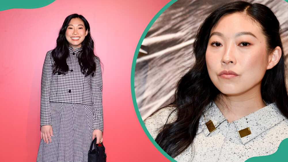 Awkwafina at La Dolce Vita in Beverly Hills and at the Tory Burch & Humberto Leon in LA (R).