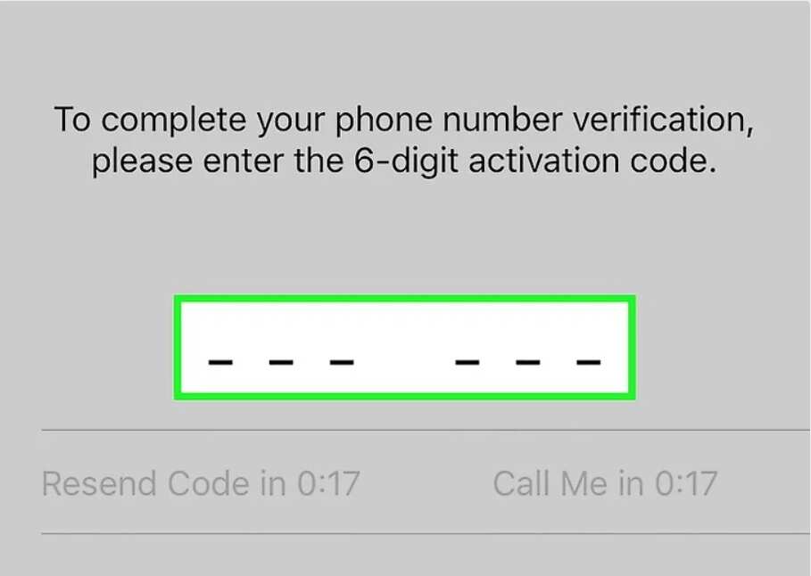 Enter the confirmation code