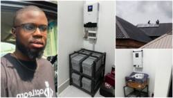 "No need for NEPA": Man installs solar with 4 batteries, generates electricity, says it carries cooker, fridge