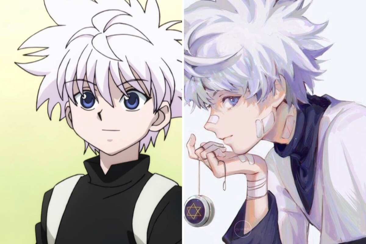 Premium AI Image | Cute and Handsome Anime Boy have White Hair