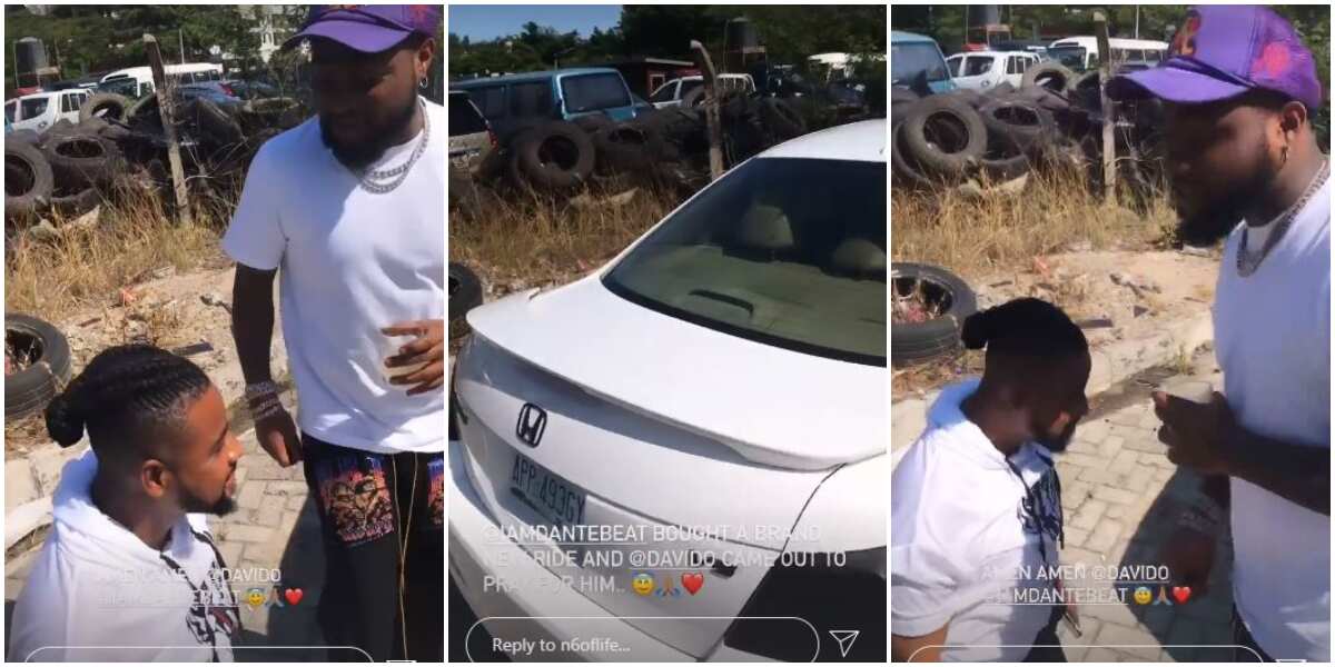 Pastor David: Reactions as singer Davido prays for producer Dante who just bought first car