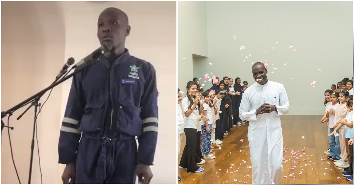 Watch video of the viral petrol station worker who led sermon in perfect arabic in Qatar mosque, people celebrate him