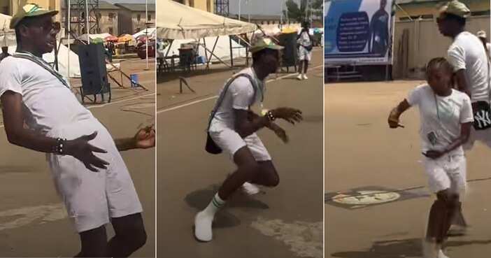Corps member at orientation camp, dance moves