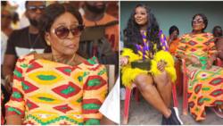 Jackie Appiah's mother Janet Owusu joins actress at 39th birthday party at Ejisu Abankro, her beauty wows fans