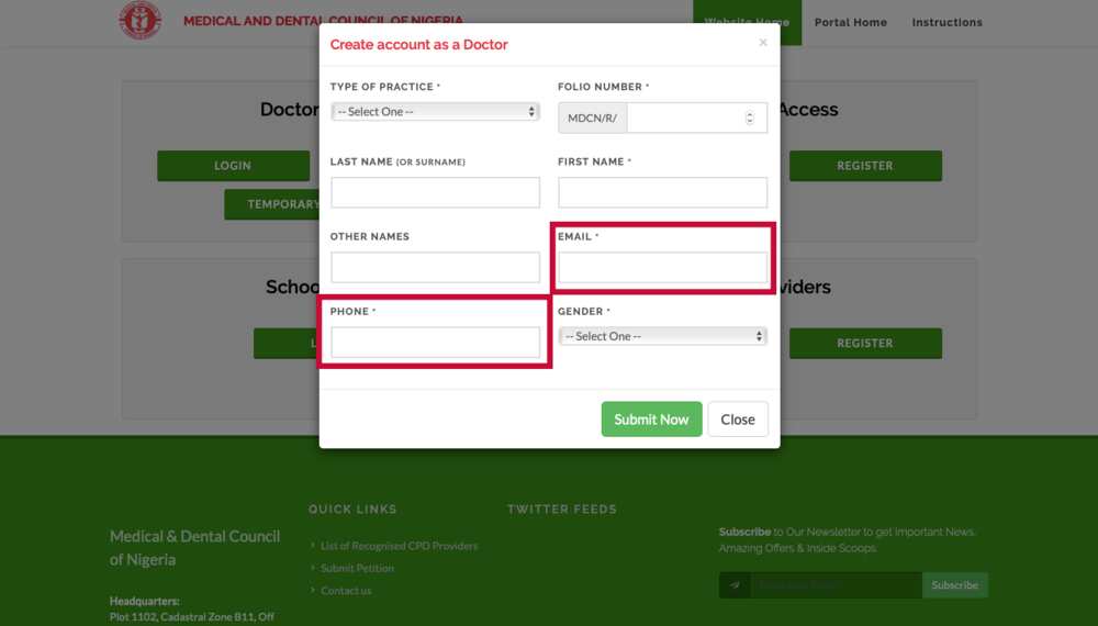 MDCN portal