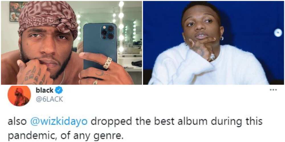 Wizkid dropped the best album during this pandemic: American singer 6lack says