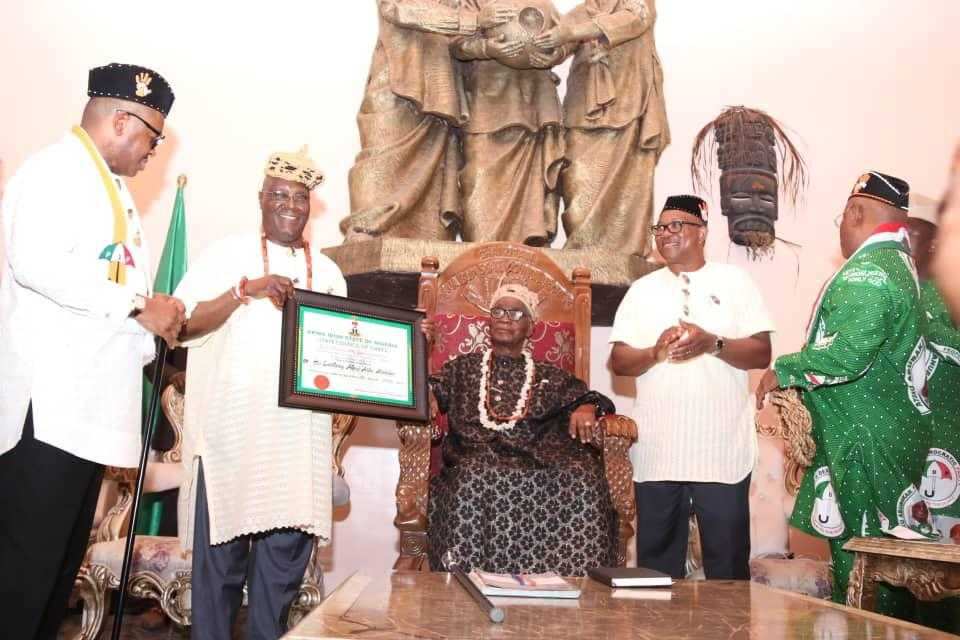 Atiku receives traditional title of Obong Emem Akwa Ibom