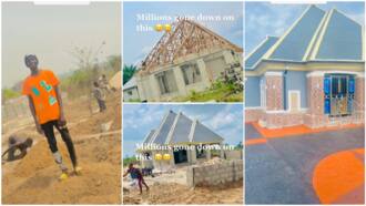 Young Nigerian man uses 5 months to build mansion, says it cost him millions of naira, video goes viral