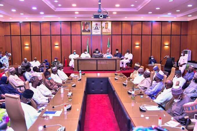 Nigerian governors in a meeting