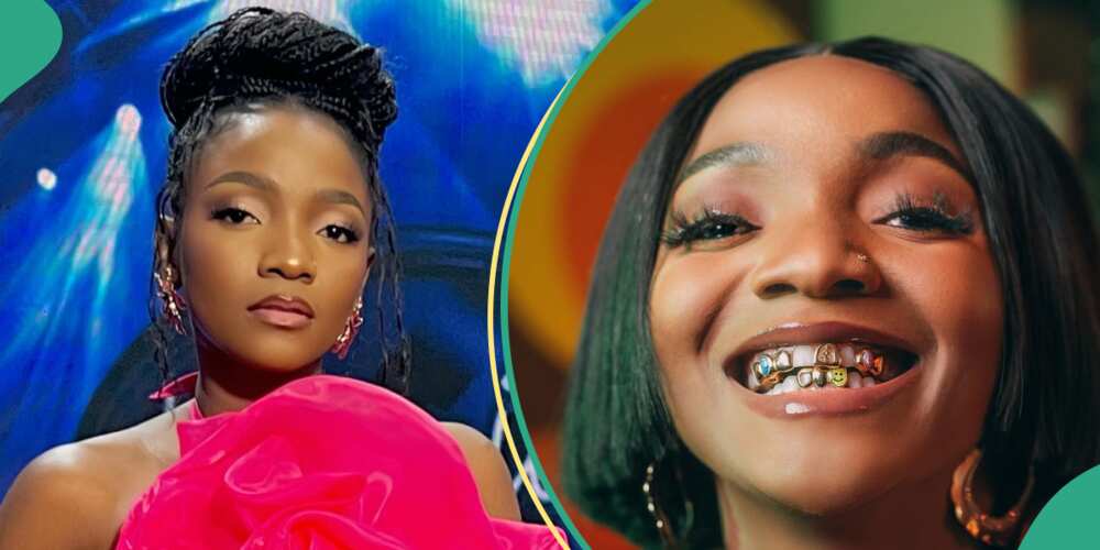 Simi shows off new grill in viral photo.