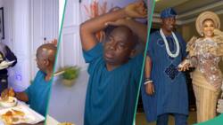 Mercy Aigbe injures husband Kazim Adeoti with overfeeding, video leaves many gushing