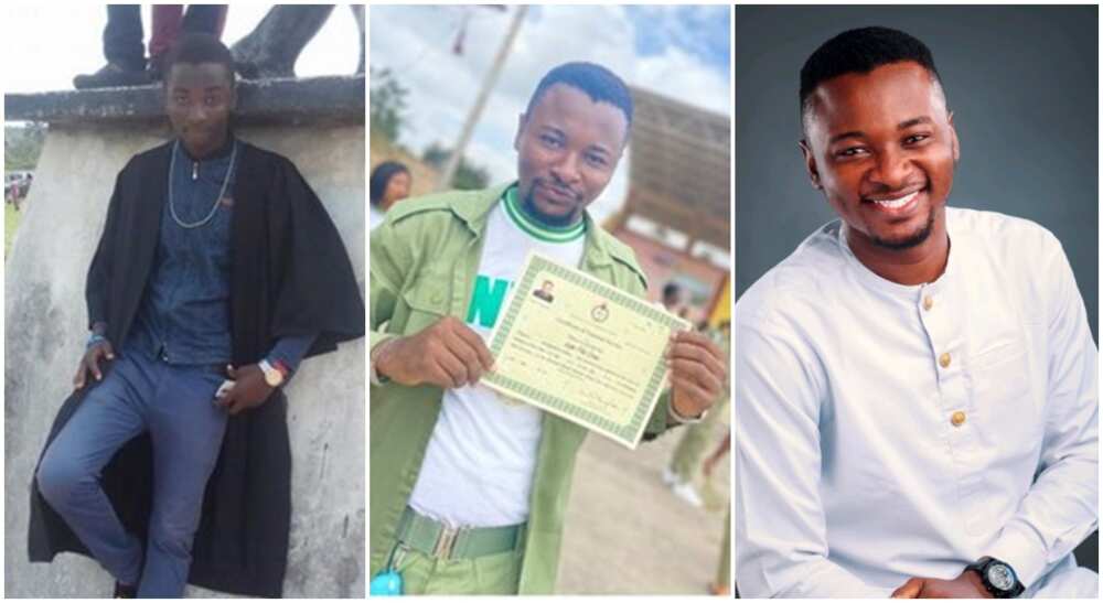 Peter Ebuka Agbo gives thanks after passing out of NYSC.