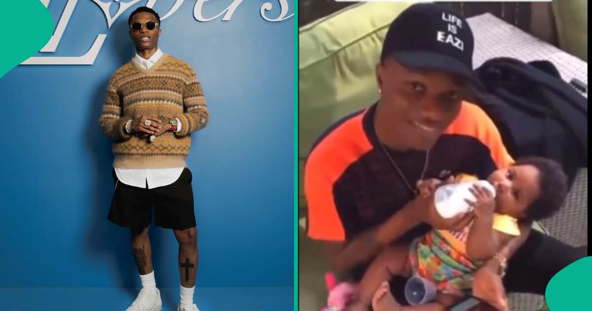 Watch the cute video of Wizkid bottle-feeding his last son when he was still a baby