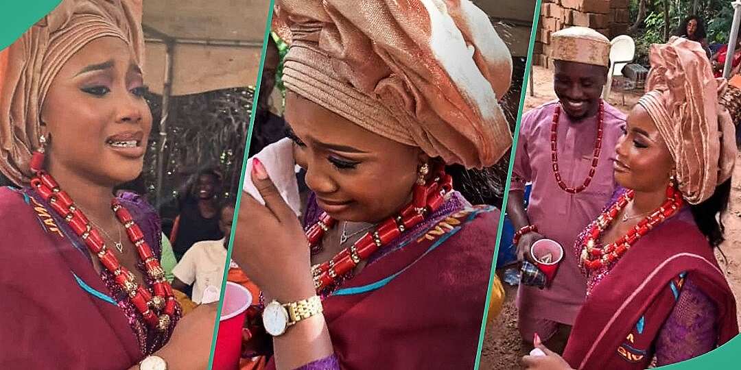 Watch touching video of Nigerian bride crying while searching for husband on wedding day
