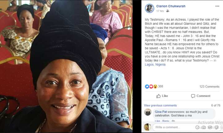 Nollywood actress Clarion Chukwura becomes born again