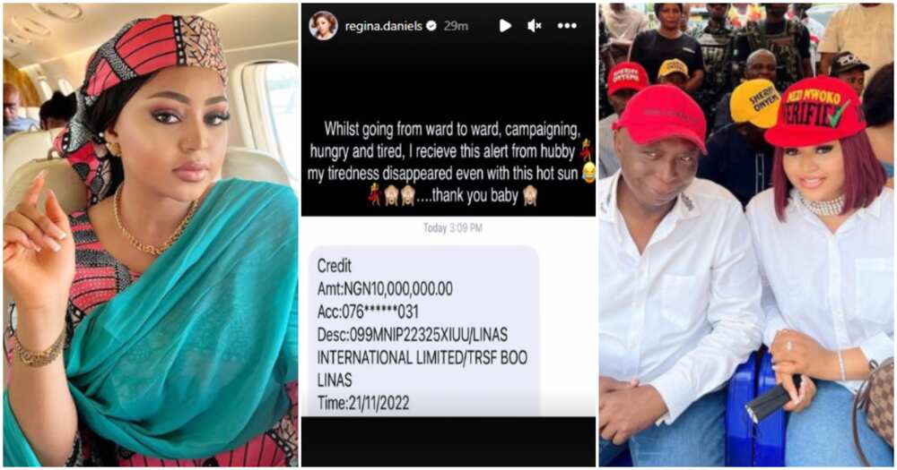 Regina Daniels receives N10 million from husband Ned Nwoko.