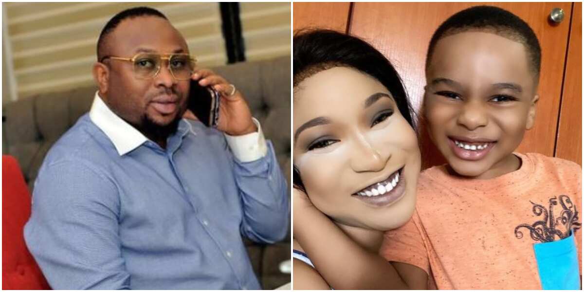 May the Lord honour your mum: Olakunle Churchill prays for Tonto Dikeh on son's 5th birthday