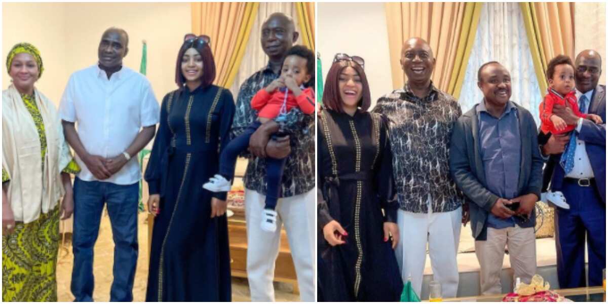 God of good husband locate me: Fans react as Regina Daniels and Ned Nwoko visit Nigeria's ambassador to Jordan