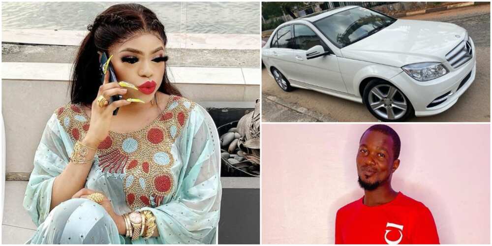 Amid Allegations of Abuse, Bobrisky Buys Mercedes Benz for Male Fan Who Got His Tattoo Weeks Ago